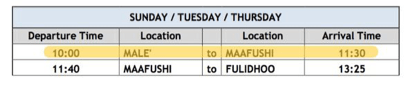 Maafushi 渡輪時刻表2_玩轉馬爾地夫 Maafushi 渡輪時刻表2_玩轉馬爾地夫